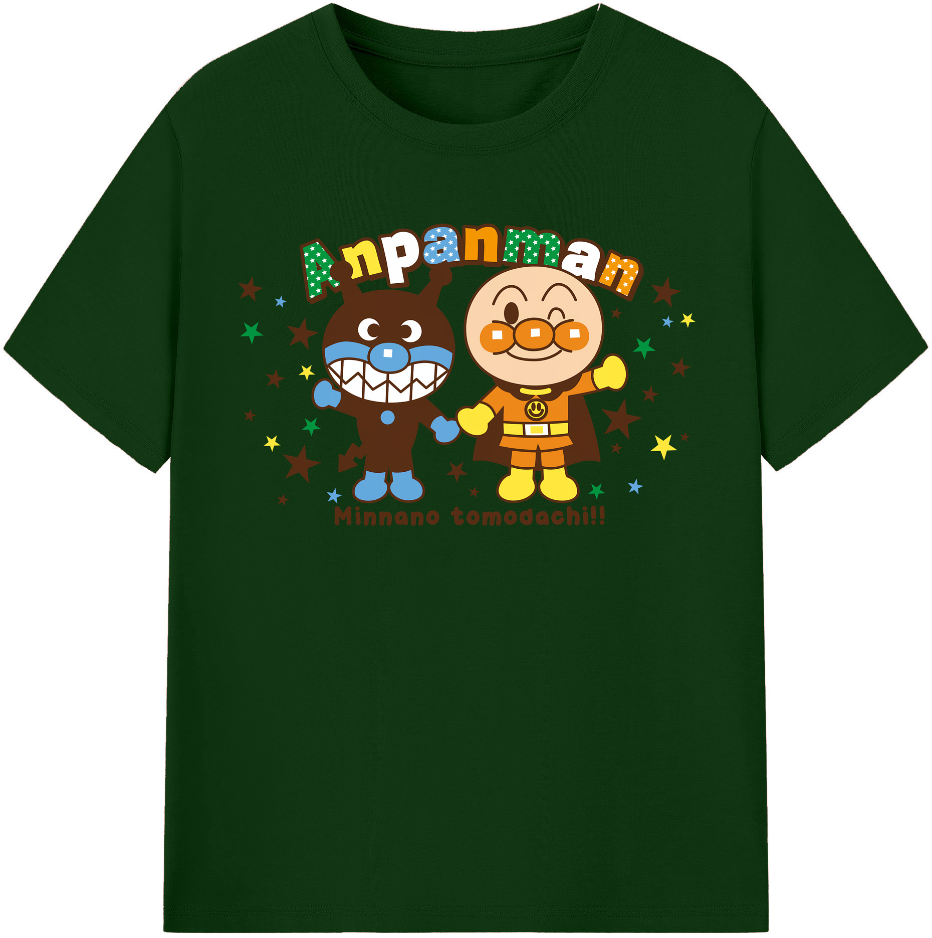 （画像用） アンパンマン Anpanman 綿100％半袖Tシャツ（フロントプリント）